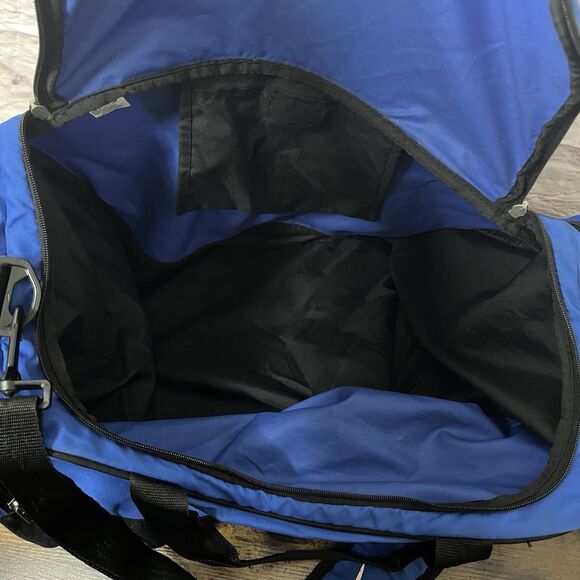 Nike Large Royal Blue & Black Gym Duffel Bag Carry-On Travel Swoosh - Picture 5 of 7